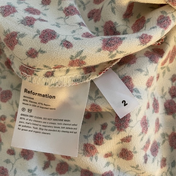 Reformation Floral Crimini Midi Dress Size 2 - Picture 5 of 5
